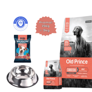 OLD PRINCE PERRO NOVELES CORDERO Y ARROZ 15+3KG