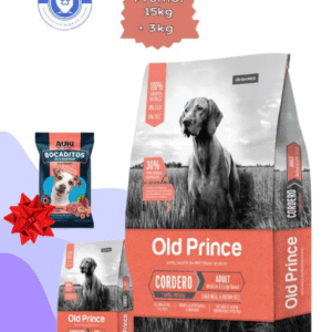 OLD PRINCE PERRO NOVELES CORDERO Y ARROZ 15+3KG